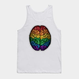 Large LGBTQ Pride Rainbow Brain Vector Tank Top